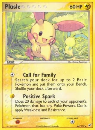 Plusle — EX Deoxys Pokémon TCG card by Hajime Kusajima