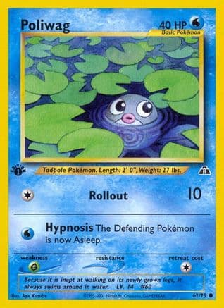 Poliwag — Neo Discovery Pokémon TCG card by Aya Kusube
