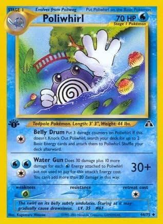 Poliwhirl — Neo Discovery Pokémon TCG card by Kagemaru Himeno
