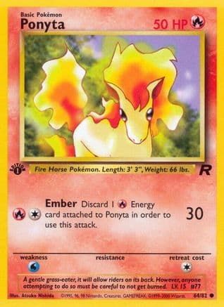 Ponyta — Team Rocket Pokémon TCG card by Atsuko Nishida