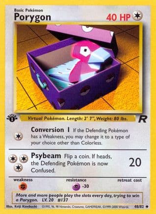 Porygon — Team Rocket Pokémon TCG card by Keiji Kinebuchi