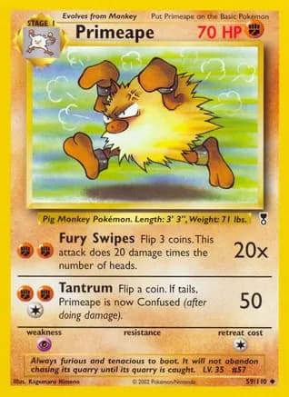 Primeape — Legendary Collection Pokémon TCG card by Kagemaru Himeno