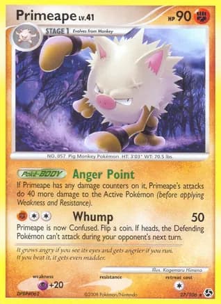 Primeape — Great Encounters Pokémon TCG card by Kagemaru Himeno
