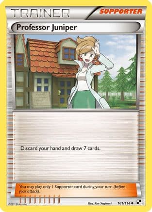 Professor Juniper — Black and White Pokémon TCG card by Aya Kusagawa