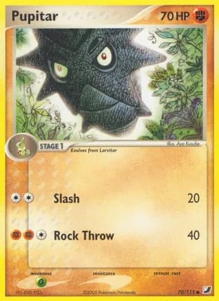 Pupitar — EX Unseen Forces Pokémon TCG card by Aya Kusube