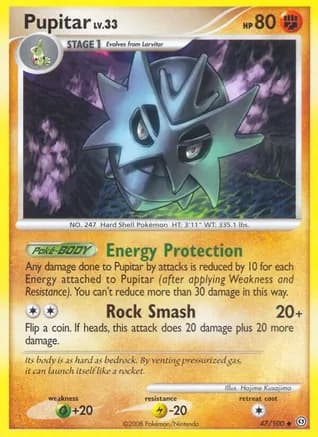 Pupitar — Stormfront Pokémon TCG card by Hajime Kusajima