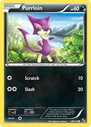 Purrloin — Black and White Pokémon TCG card by Kagemaru Himeno