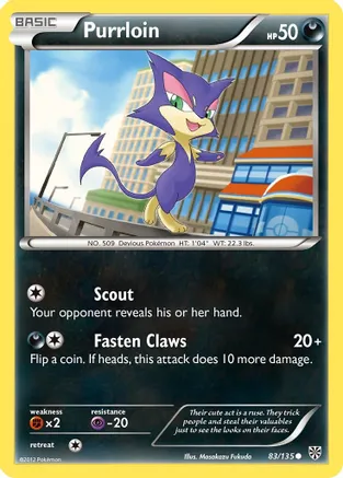 Purrloin (83) — Plasma Storm Pokémon TCG card by Masakazu Fukuda