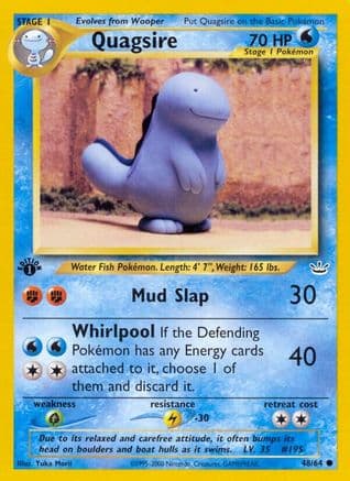 Quagsire — Neo Revelation Pokémon TCG card by Yuka Morii