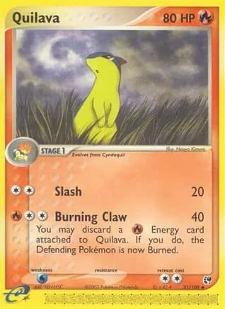 Quilava — EX Sandstorm Pokémon TCG card by Naoyo Kimura