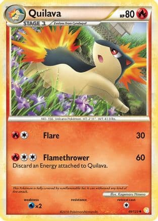Quilava — HeartGold SoulSilver Pokémon TCG card by Kagemaru Himeno