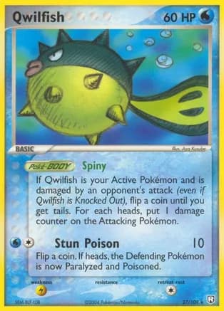 Qwilfish — EX Team Rocket Returns Pokémon TCG card by Aya Kusube