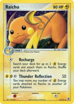 Raichu — FireRed & LeafGreen Pokémon TCG card by Hajime Kusajima
