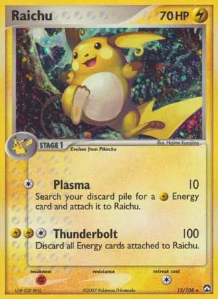 Raichu — EX Power Keepers Pokémon TCG card by Hajime Kusajima
