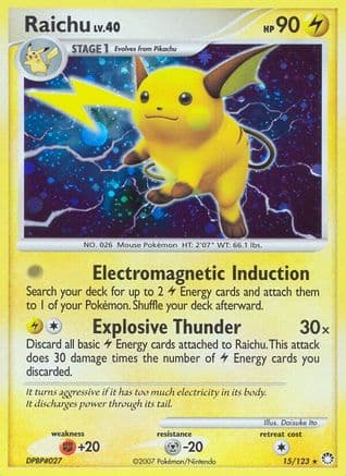 Raichu — Mysterious Treasures Pokémon TCG card by Daisuke Ito