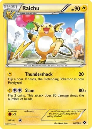 Raichu — Next Destinies Pokémon TCG card by Naoki Saito