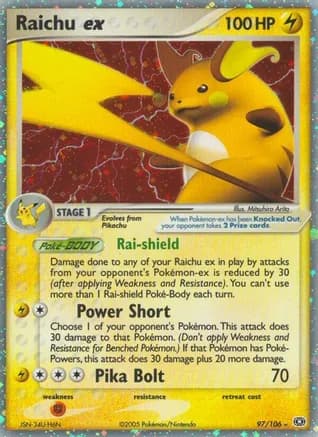 Raichu ex — EX Emerald Pokémon TCG card by Mitsuhiro Arita