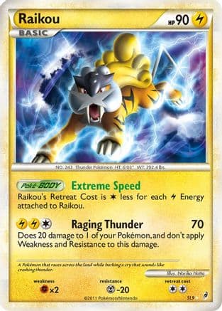 Raikou (Shiny) — Call of Legends Pokémon TCG card by Noriko Hori