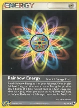 Rainbow Energy — EX Ruby and Sapphire Pokémon TCG card by Takumi Akabane