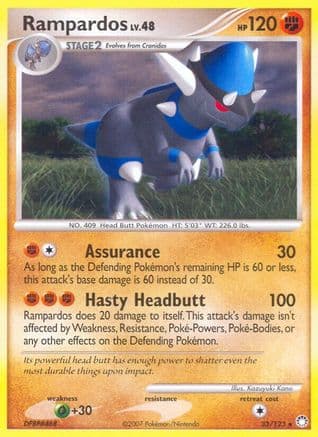 Rampardos — Mysterious Treasures Pokémon TCG card by Kazuyuki Kano