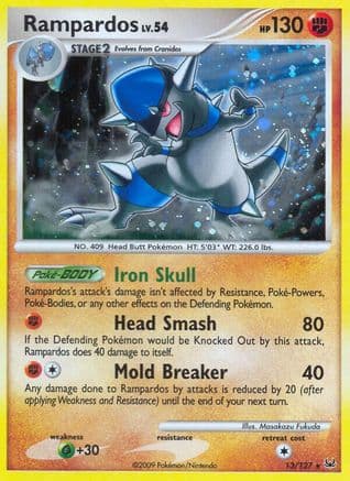 Rampardos — Platinum Pokémon TCG card by Masakazu Fukuda