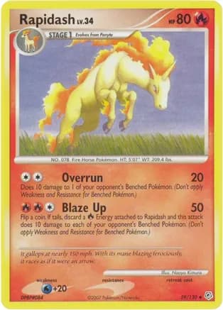 Rapidash — Diamond and Pearl Pokémon TCG card by Naoyo Kimura