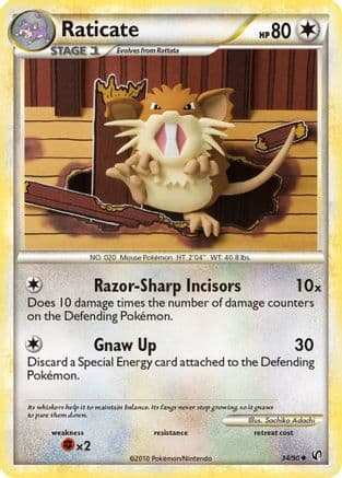 Raticate — Undaunted Pokémon TCG card by Sachiko Adachi