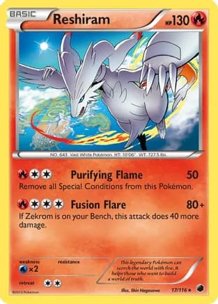 Reshiram — Plasma Freeze Pokémon TCG card by AKIRA EGAWA