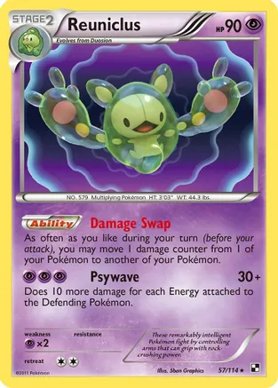 Reuniclus — Black and White Pokémon TCG card by 5ban Graphics