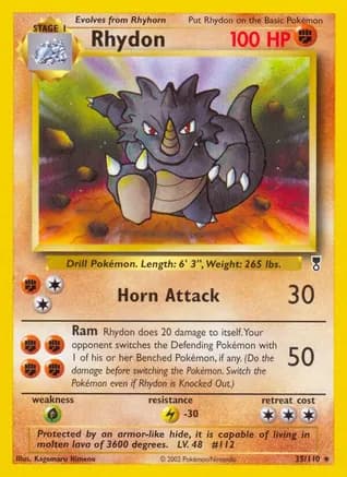Rhydon — Legendary Collection Pokémon TCG card by Kagemaru Himeno