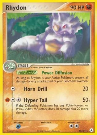 Rhydon — EX Hidden Legends Pokémon TCG card by Atsuko Nishida