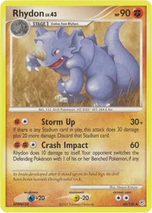 Rhydon — Diamond and Pearl Pokémon TCG card by Naoyo Kimura