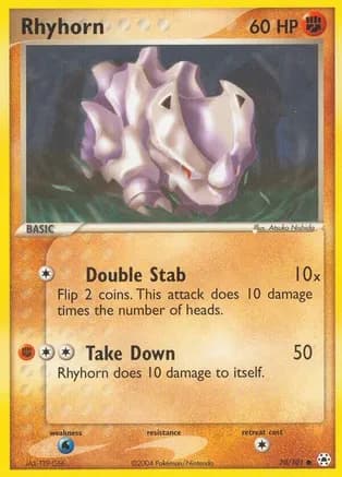 Rhyhorn — EX Hidden Legends Pokémon TCG card by Atsuko Nishida