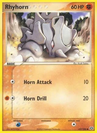 Rhyhorn — EX Emerald Pokémon TCG card by Kouki Saitou