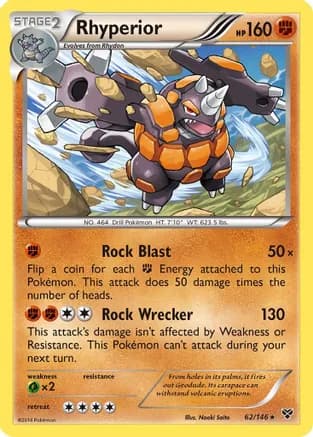 Rhyperior — XY Base Set Pokémon TCG card by Naoki Saito