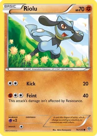 Riolu (76) — Plasma Storm Pokémon TCG card by Akira Komayama
