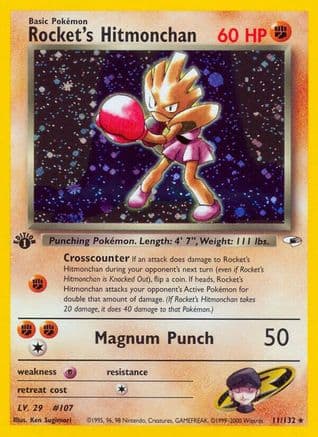 Rocket's Hitmonchan — Gym Heroes Pokémon TCG card by Ken Sugimori