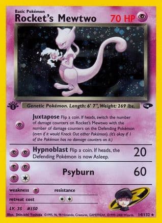 Rocket's Mewtwo — Gym Challenge Pokémon TCG card by Shin-ichi Yoshida