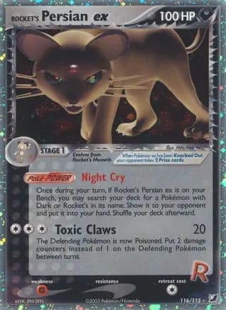Rocket's Persian ex — EX Unseen Forces Pokémon TCG card by Mitsuhiro Arita