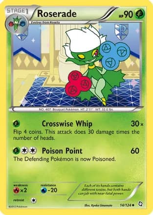 Roserade (14) — Dragons Exalted Pokémon TCG card by Kyoko Umemoto