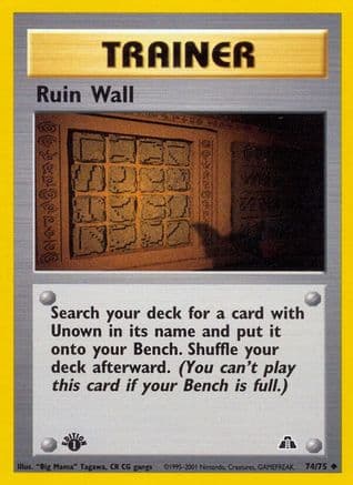 Ruin Wall — Neo Discovery Pokémon TCG card by "Big Mama" Tagawa, CR CG gangs