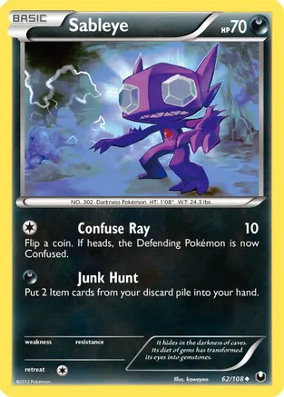 Sableye — Dark Explorers Pokémon TCG card by kawayoo