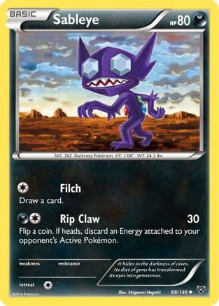 Sableye — XY Base Set Pokémon TCG card by Shigenori Negishi