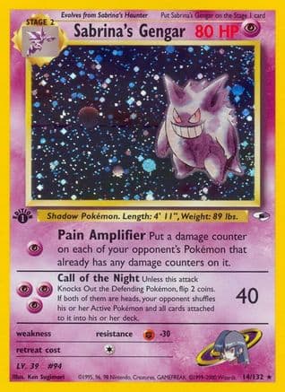 Sabrina's Gengar — Gym Heroes Pokémon TCG card by Ken Sugimori