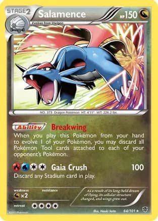 Salamence — Plasma Blast Pokémon TCG card by Naoki Saito