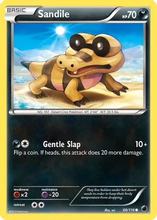 Sandile — Plasma Freeze Pokémon TCG card by sui