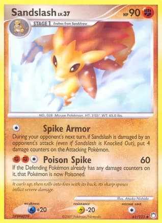 Sandslash — Mysterious Treasures Pokémon TCG card by Atsuko Nishida