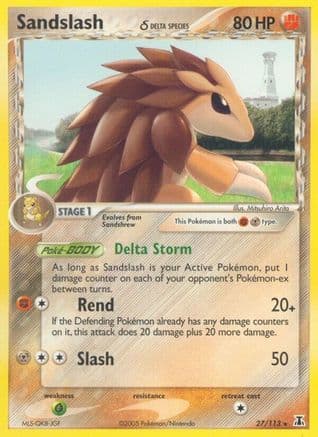 Sandslash (Delta Species) — Delta Species Pokémon TCG card by Mitsuhiro Arita