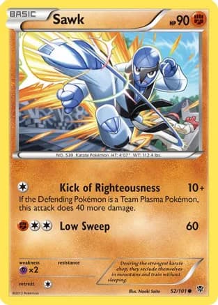 Sawk — Plasma Blast Pokémon TCG card by Naoki Saito