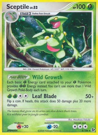 Sceptile — Great Encounters Pokémon TCG card by Hajime Kusajima
